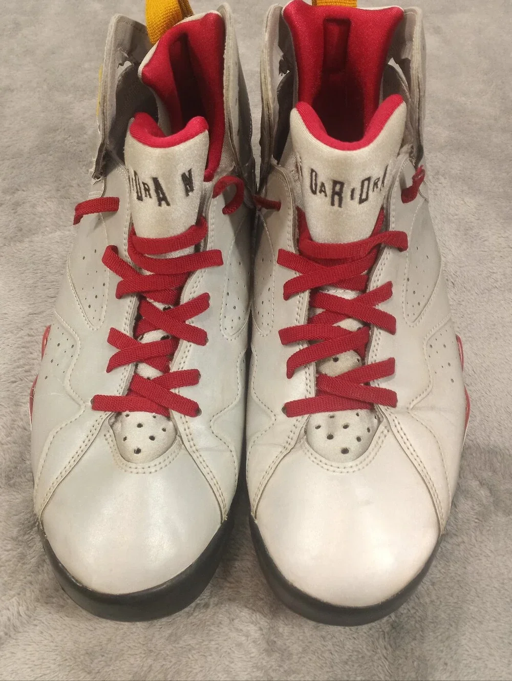 Jordan Men's' Silver/Red Retro Basketball Shoes Size 10